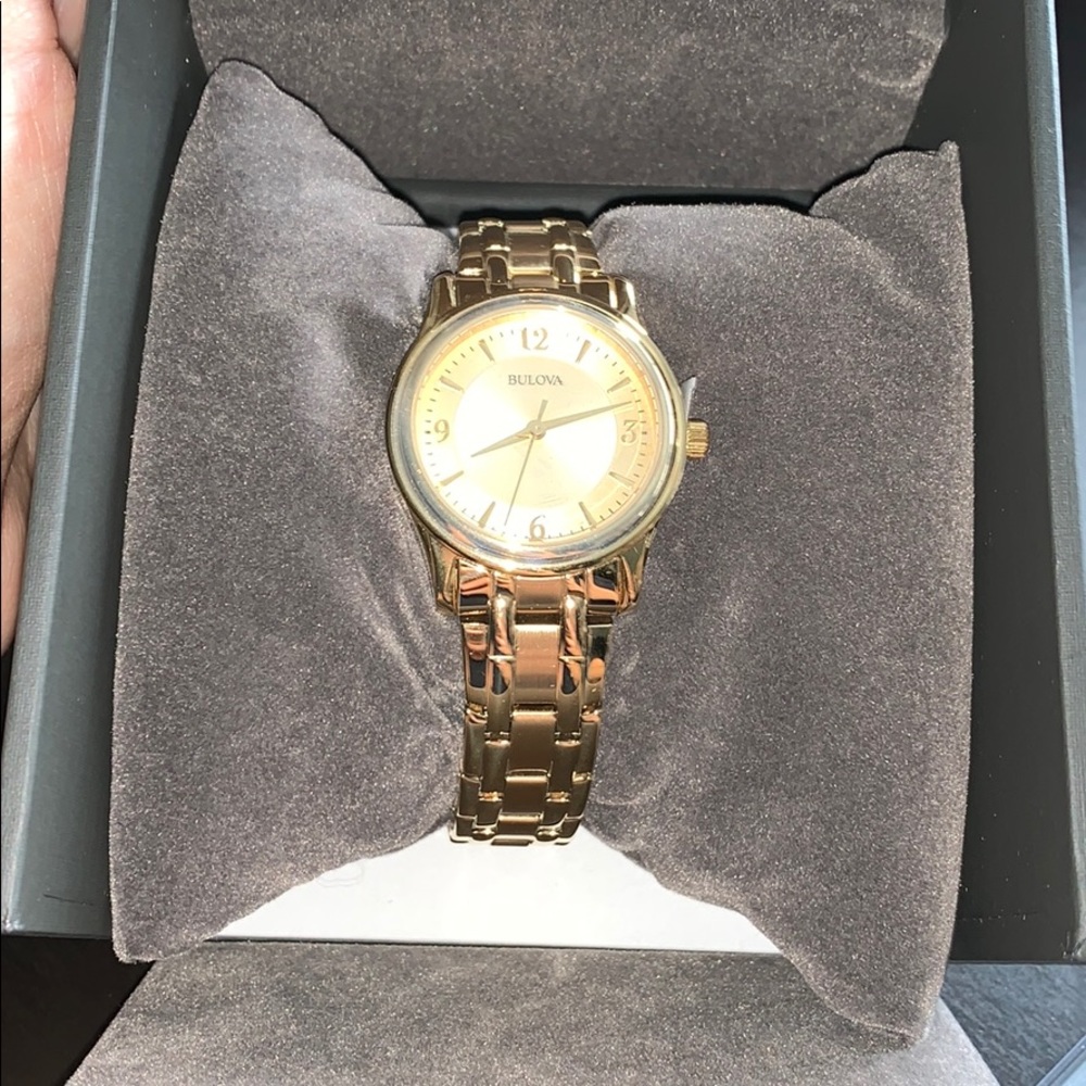 Women’s classic gold Bulova watch